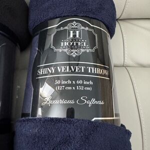 Hotel Collection Navy or Black Velvet Throw